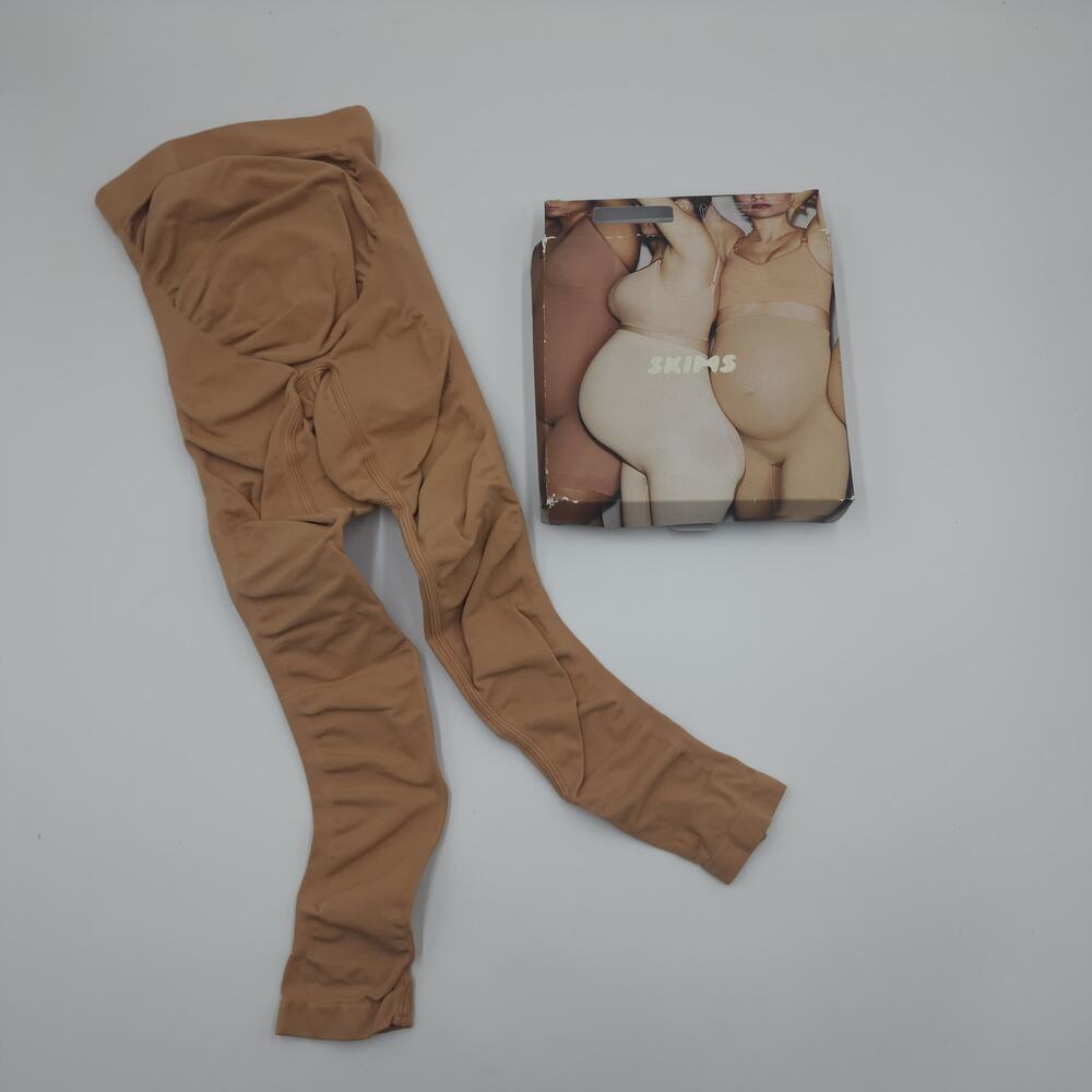 Skims Solutionwear Maternity Tights In Ochre Size XXS/XS